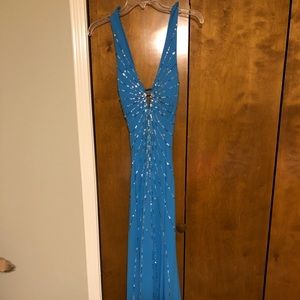 Blue floor length formal dress
